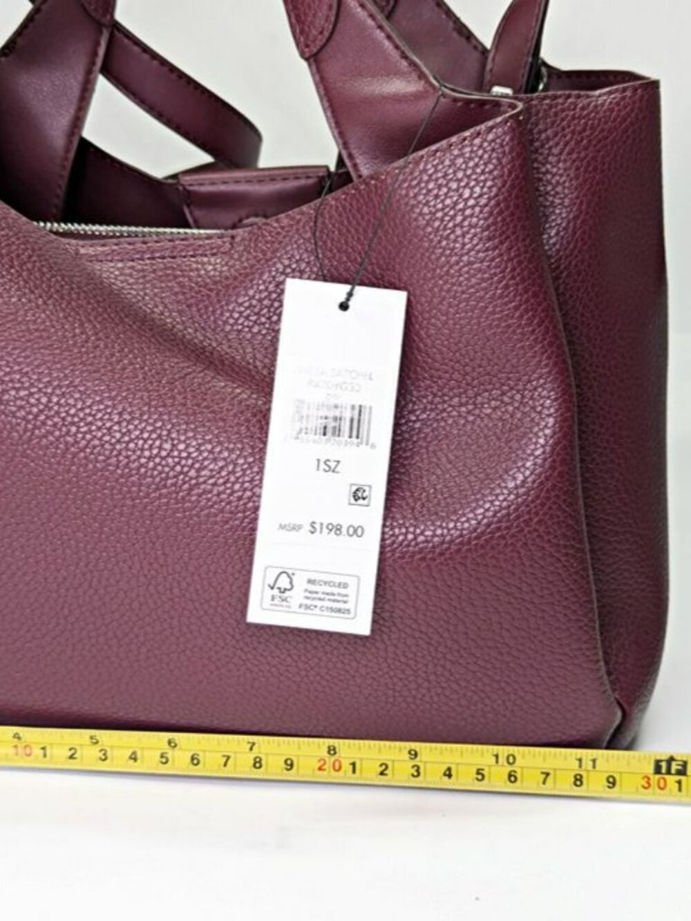 DKNY Willa Women's Small Top Handle Satchel Bag in Burgundy (MSRP $198) - Picture 9 of 12